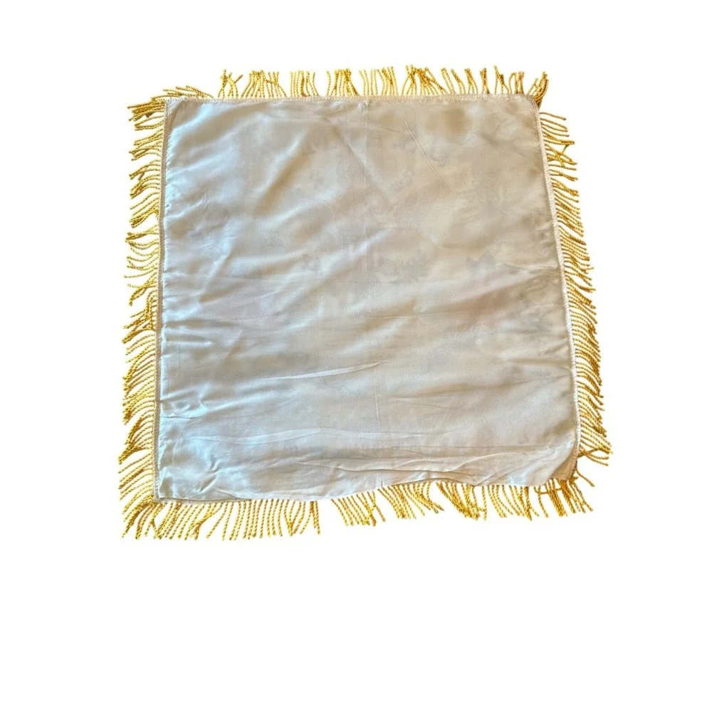 Vintage U.S. Army Ft. Bragg N.C. Mother Tribute Pillow Cover With Yellow Fringe